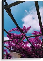 Canvas  - Roze Bloemen  - 60x90cm Foto op Canvas Schilderij (Wanddecoratie op Canvas)