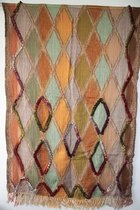 1001musthaves.com Wollen dames sjaal geel groen bruin met applicaties 70 x 180 cm