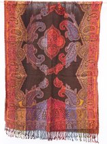 1001musthaves.com Boiled wool dames sjaal herfst winter basis kleur chocolade bruin 70 x 180 cm