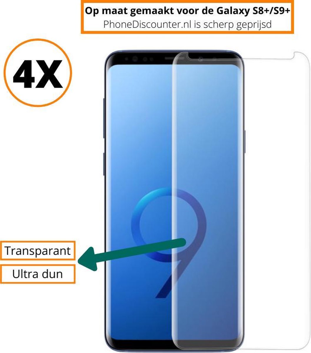 Fooniq Screenprotector Transparant 4x - Geschikt Voor Samsung Galaxy S9 Plus