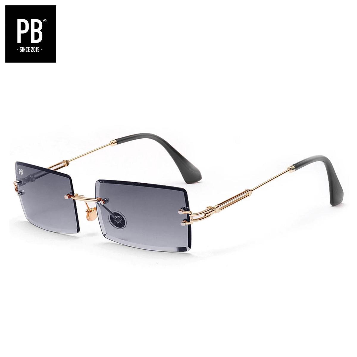 PB Sunglasses - Gipsy Gradient Grey. - Zonnebril heren en dames - Gepolariseerd - Randloze zonnebril - Festival bril