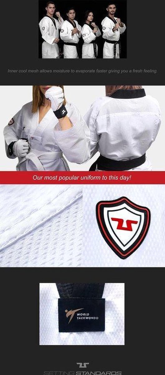 Tusah WT Easy Fit Fighter Dobok Zwart 190cm