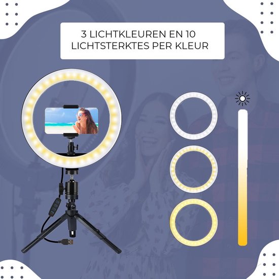 Ulanzi 10 Ringlamp met telefoonhouder studioverlich