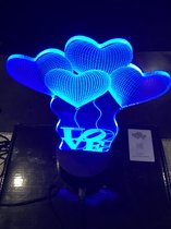 3D tafellamp LOVE 7kleuren licht