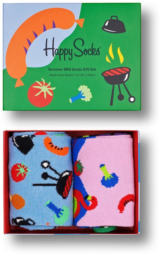Happy Socks XSUM02-7000 Summer BBQ Two Pack Gift Box - Maat 41-46 | bol.com