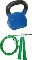 Tunturi - Fitness Set - Springtouw Groen - Kettlebell 12 kg