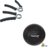 Tunturi - Fitness Set - Knijphalters 2 stuks - Gymball Zwart 55 cm
