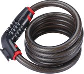 BBB Cycling CodeLock Coil Cable Fietsslot - Kabelslot Fiets Cijferslot - Zwart - 180 x 1,5 cm - BBL-45