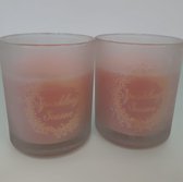 Roze kaarsen-2 stuks