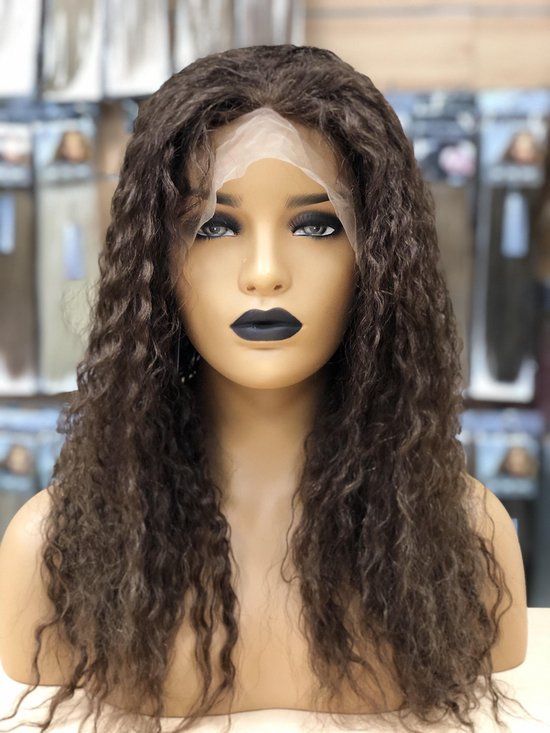 nieuws Mooi caravan Pruiken dames - echt haar/ Full Lace Wig _100% Human Hair_ Loose Curly 18  inch # 4 (... | bol.com