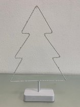 Decoratieve kerstboom met led-verlichting (van metaal) - 1 stuk (wit)