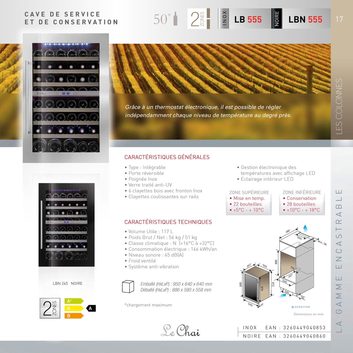 Le Chai LB555 - Inbouw Wijnkoelkast - RVS - 50 flessen - 2 - afbeelding 3