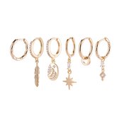 14 K Vergulde Oorbellen Set - Dames Oorbellen - Minimalistisch Oorbellen Goud