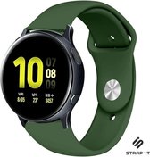 Siliconen Smartwatch bandje - Geschikt voor  Samsung Galaxy Watch Active / Active2 sport band - legergroen - Strap-it Horlogeband / Polsband / Armband