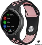 Strap-it Sport siliconen bandje - geschikt voor Garmin Vivoactive 4 45mm / Garmin Venu 2 - zwart/roze