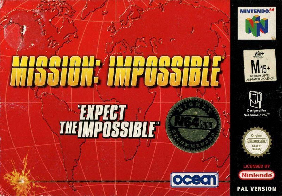 Jeu Nintendo 64 : Mission Impossible - Version PAL EUR - Bon état, Boîtier Et Notice Inclus