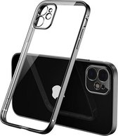 iPhone 12 Mini Hoesje – Zwart – Black – Luxe – Schokbestendig – Transparant – Silicone  – Cover –  Backcover - Clear - Geschikt voor Apple – Case – Shockproof - Bescherming – Smartphone –  Te