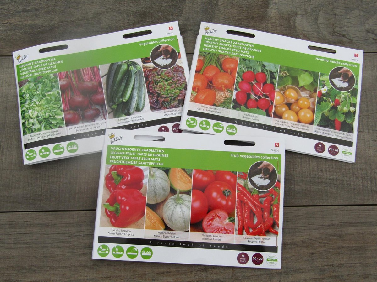 Assortiment Zaadmatjes (12 Soorten Groente) - Kerstcadeau - Black Friday 2021
