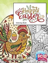 Happy Easter coloring book. Easter coloring book for adults