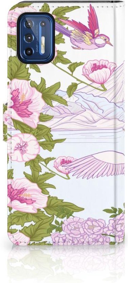 Book Case voor Motorola Moto G9 Plus Telefoonhoesje met Pasjes Bird Standing