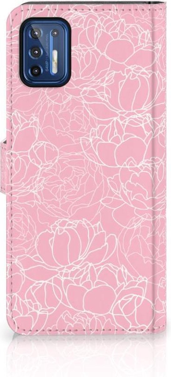 Motorola Moto G9 Plus Hoesje White Flowers