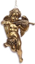 Beeld - Engeltje aan ketting - Gouden engel - 24,6 cm breed