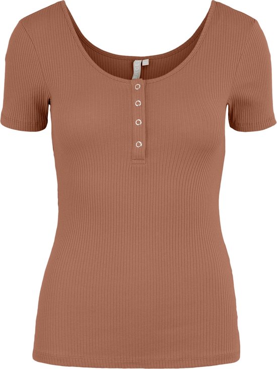 Pieces T-shirt Pckitte Ss Top Noos Bc 17101439 Copper Brown Dames Maat - XS