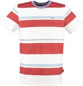 T-shirt Ronde Hals Streep Wit/Rood/Blauw (1901020203 - 203 - Ecru)