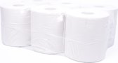 Poetsrol - midi - 300 meter - met kern - wit - 6 stuks -  Tork rol - Papieren Torkrol - schoonmaak papier - hygiene papier