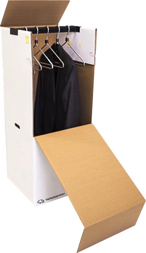 Verhuisdoos voor kleding - xl - garderobedoos - kledingdoos - inclusief roede - extra sterk - 102x50x50cm