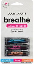 BoomBoom Natural Energy Inhalers - Variety Pack, verbetert de ademhaling en zorgt voor een fris koelgevoel | Gemaakt met etherische oliën, menthol, eucalyptus en pepermuntolie.