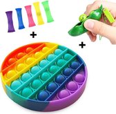 Fidget Toys Pakket set Goedkoop - Pop It Regenboog + Mesh Marble + Pea Popper - 3 delig! - XXL