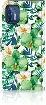 Coque Compatible avec Motorola Moto G9 Plus Coque Orchidée Verte