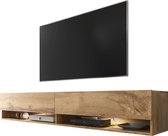 Maison’s Tv meubel – Tv Kast meubel – Tv meubel – Tv Meubels – Tv meubels Hout – Eiken hout  – Bruin – LED Verlichting – Wander – 180x30x32,5