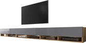 Maison’s Tv meubel – Tv Kast meubel – Tv meubel – Tv Meubels – Tv meubels Hout – Eiken – Grijs – Bruin – LED Verlichting – Wander – 300x30x32,5
