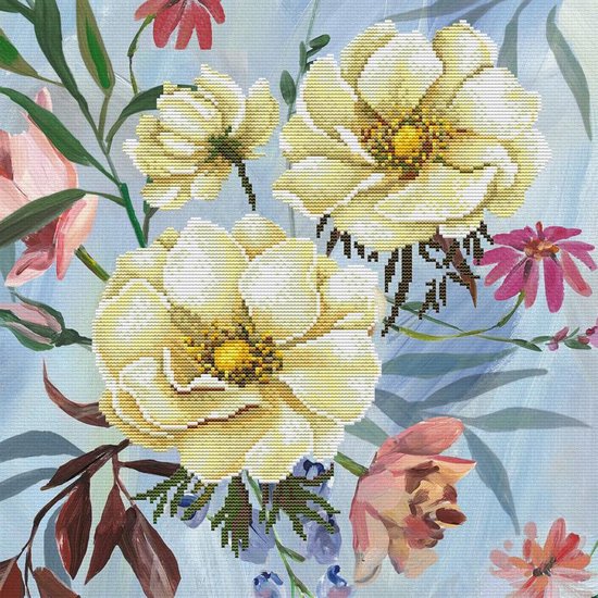 Wild Rose Bouquet Voorbedrukt Borduurpakket Needleart World