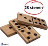 Afbeelding van het spelletje Grote Domino spel - stenen gemaakt van hout - 28 stenen - speelgoed - binnen