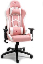 GTRacer Racing - E-Sports - Game stoel - Ergonomisch - Bureaustoel - Verstelbaar - Gaming Chair - Wit / Roze