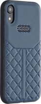 iPhone XR Backcase hoesje - Audi - Effen Donkerblauw - Leer