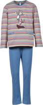 Woody pyjama meisjes - multicolor gestreept - kat - 202-1-BSL-S/915 - maat 116