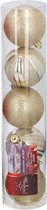 Christmas Gifts Kerstballen Glitter 6 Cm Goud 5 Stuks