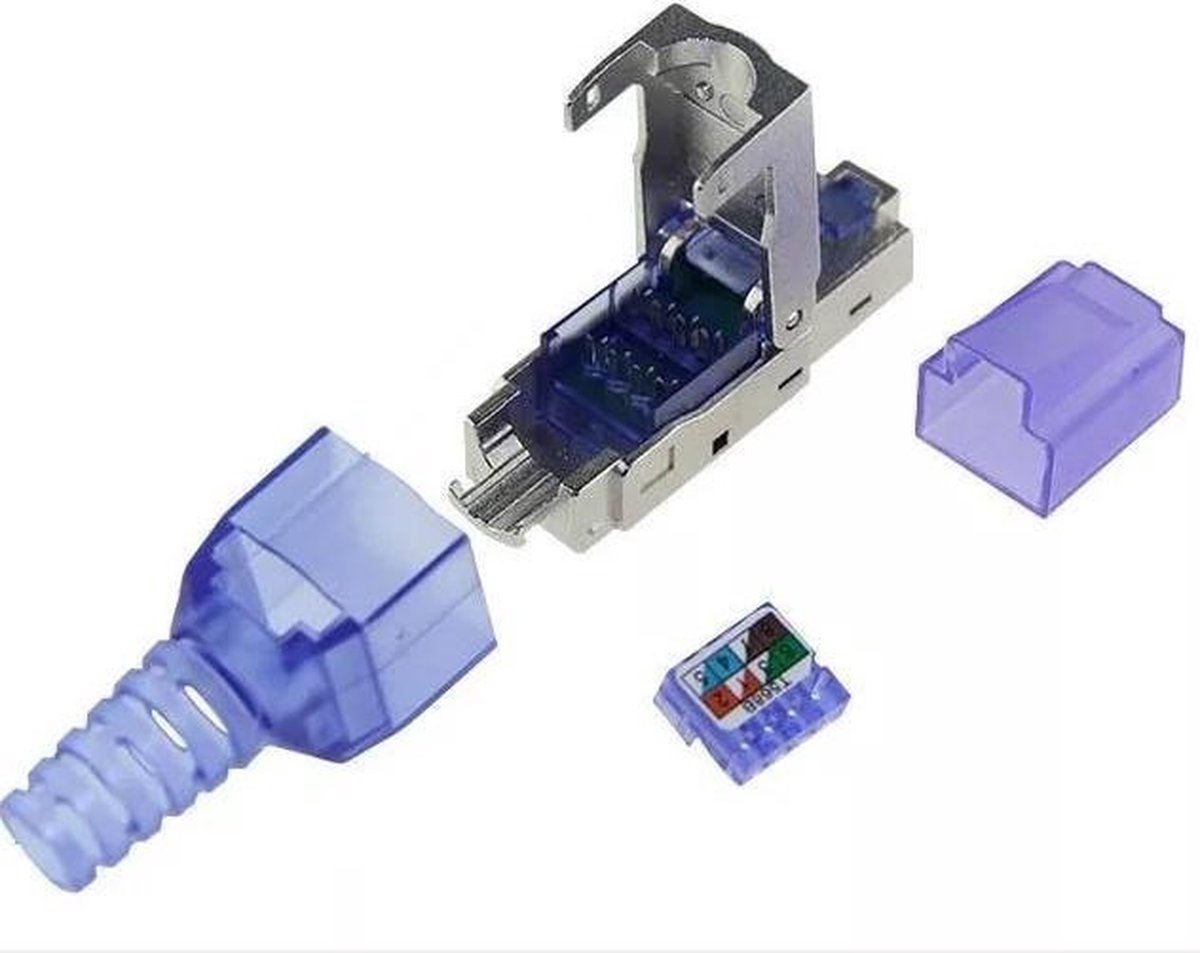Connecteur RJ45 Cat6a / Cat7 - Prise LAN - Grijs - FTP pour âme souple et  rigide 