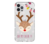 Hoesjes Atelier Kerst Collectie Transparant Rendier Rudolph voor IPhone 12Pro Max