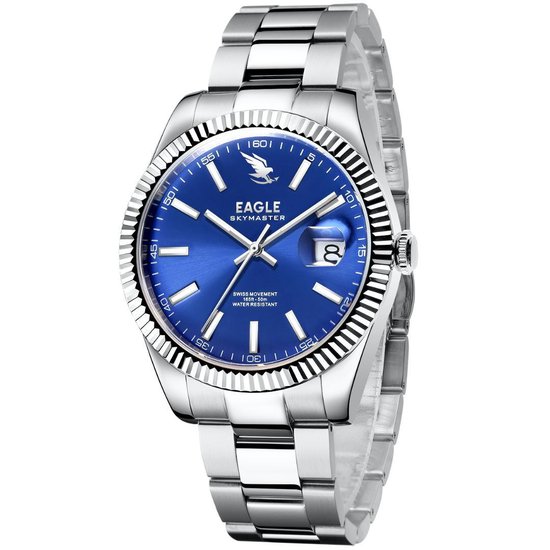 Eagle Skymaster | Horloge voor Mannen | Zwitsers Uurwerk | 41mm |  Herenhorloge | Blauw | bol.com