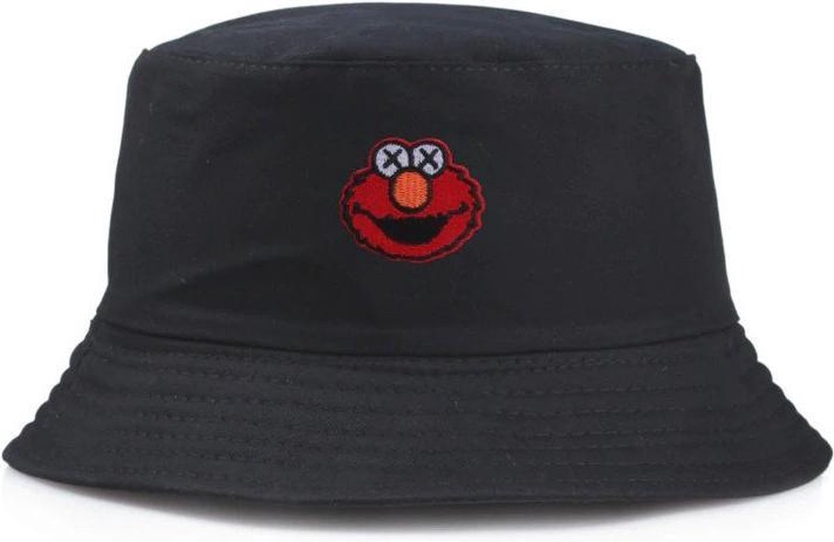 Bucket hat Elmo - Maat M - Zwart - Merkloos