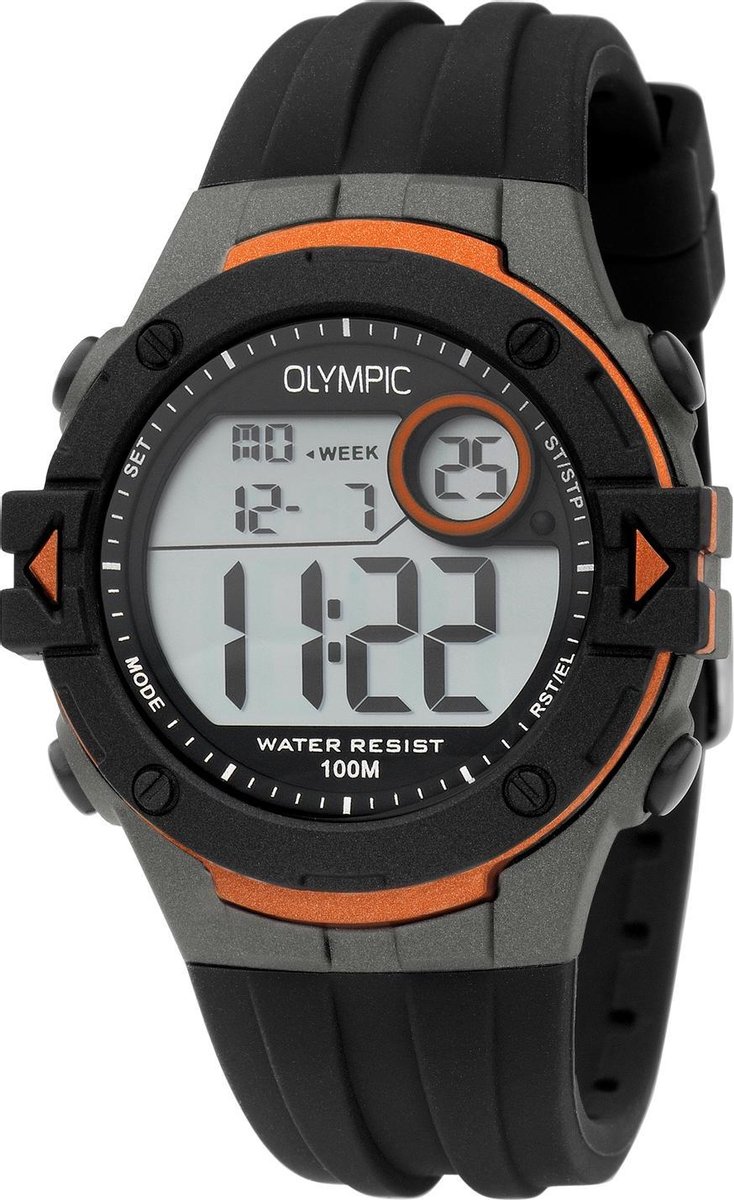 Olympic OL45HKR008 HIKING Horloge - Rubber - Zwart - 42mm