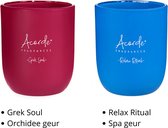 Acorde Geurkaarsen In Glas - Twee Kaarsen - Twee Geuren - Spa - Orchidee - Parfum - Wax Wit - 2 stuks - Sfeer Cadeau