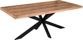 Bol.com Zita Home spinpoot tafel 200x100cm 77cm hoog mango hout matrixpoot aanbieding