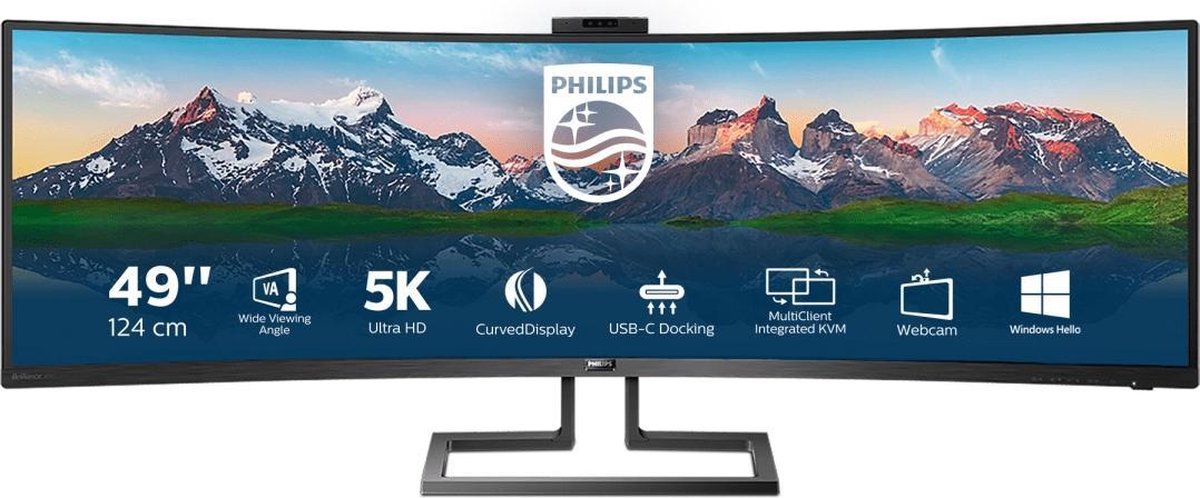 Philips 499P9H - UltraWide Dual QHD Curved USB-C VA Monitor - 49 inch |  bol.com