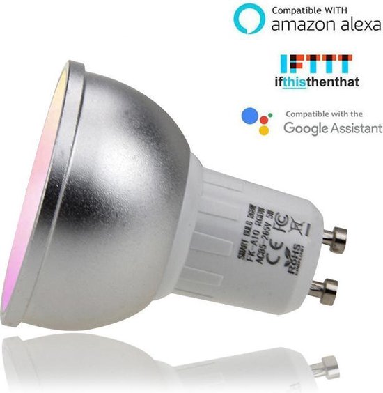 Smart LED GU10 - Slimme led spot (Kleur, Wit, Google home, Amazon alexa en  IFTTT) | bol.com